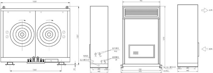T-8室内机外型尺寸图